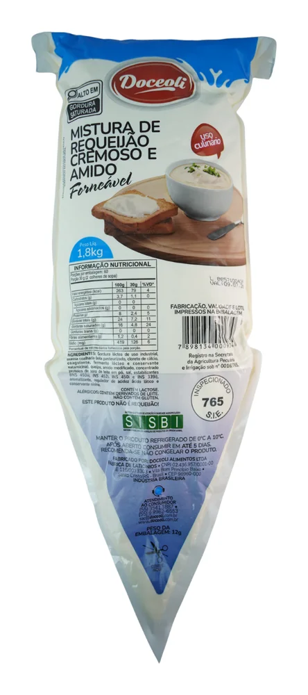 Requeijão cremoso forneável Doceoli 1,8 kg